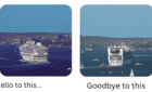 Carnival Splendor and Pacific Adventure leaving Sydney